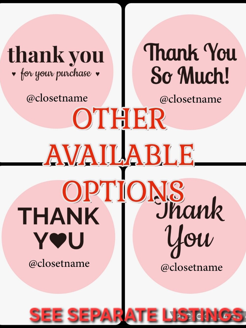 100ct ROLL, CUSTOM THANK YOU STICKERS - Picture 3 of 3